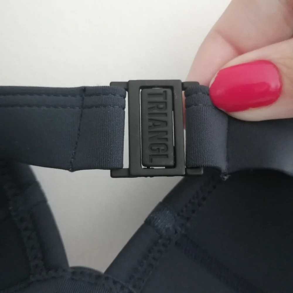 Triangl Swimwear Navy Neoprene Bikini Top Triangle Cups Small *Top Only* - Picture 5 of 13